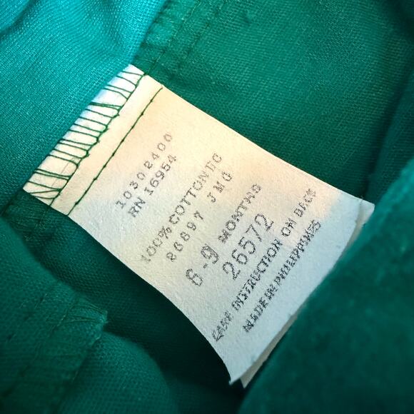 Vintage Baby Suspender Short Set Green Velour 6-9m - Picture 14 of 16